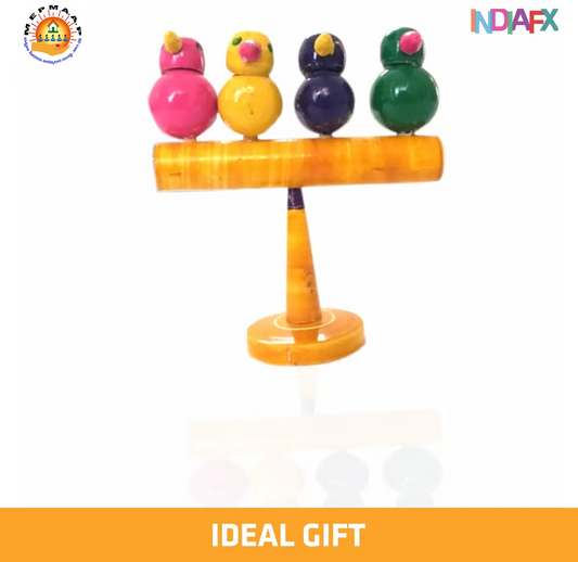 Etikoppaka Special 4 Birds Showpiece Wooden Toy Handmade By APMEPM
