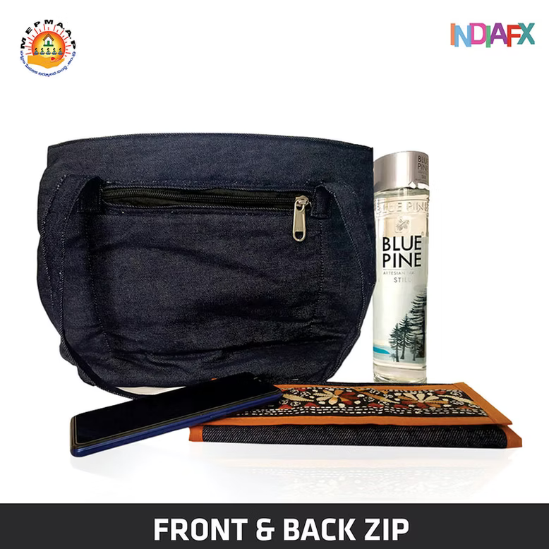 Women's Jeans Hand Bag Handmade by Women Self Help Group's of AP MEPMA