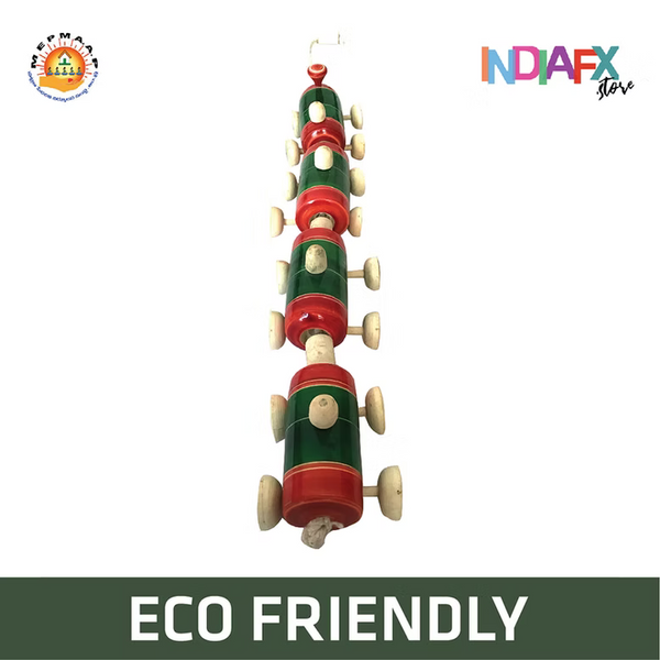 Etikoppaka Wooden Pull Along  Train Toy for Kids Handmade by Women Self Help Gro