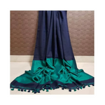 Pure Khadi cotton soft Saree with blouse. (Pack of 1)