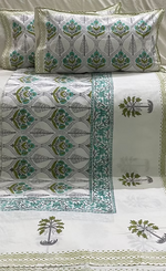 Handblock Bedsheet with 2 Pillow Covers | 10 ft x 10 ft