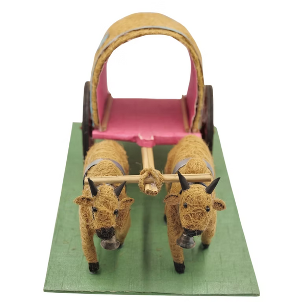 Coconut Coir Bullock Cart Handmade Rustic Decor
