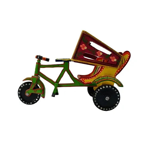 Handcrafted & perfectly handpainted wooden Rickshaw home decor showpiece