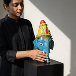 Handpainted Cheriyal Ganesha Faces Traditional Art Decor Set