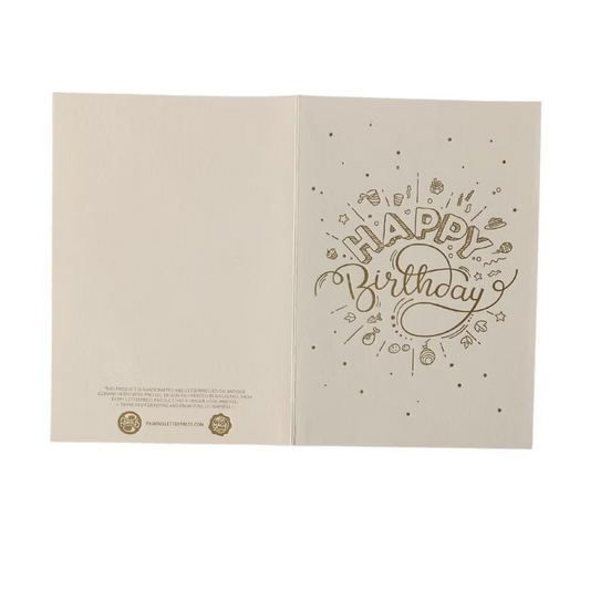 Greeting Card for Birthday | HAPPY BIRTHDAY | Gift a Letter Pressed Card a old t