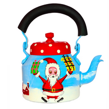 Handpainted Christmas Theme Designer Aluminium Kettle for Tea/Coffee Lovers