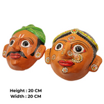 Handpainted Village Couple Masks Cheriyal Folk Decor
