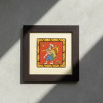 Handpainted Cheriyal Folk Art Frame Traditional Village Scene Decor
