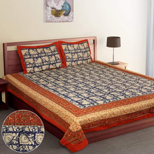 Indiafx Multicolour Kalamkari Soft Cotton Floral Design - Cotton Double Bedsheet