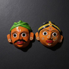Handpainted Village Couple Masks Cheriyal Folk Decor