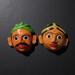 Handpainted Village Couple Masks Cheriyal Folk Decor