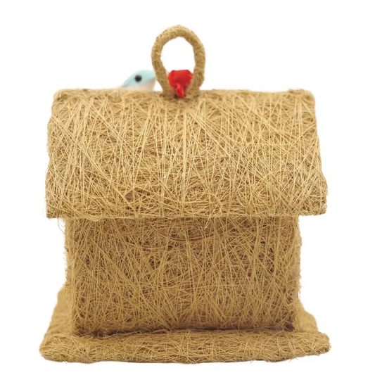 Coconut Coir Bird House Rustic Hanging Charm