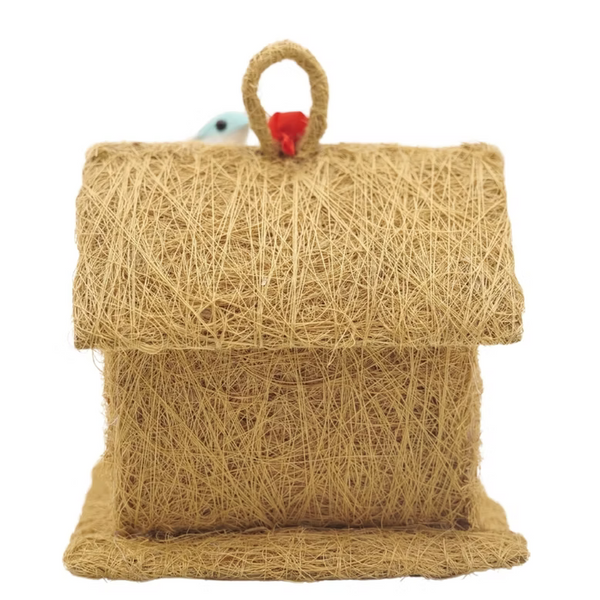 Coconut Coir Bird House Rustic Hanging Charm