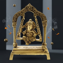 Rare Brass Ganesha Uyyala Idol 800-Year Pembarthy Craft | Temple Style Handmade