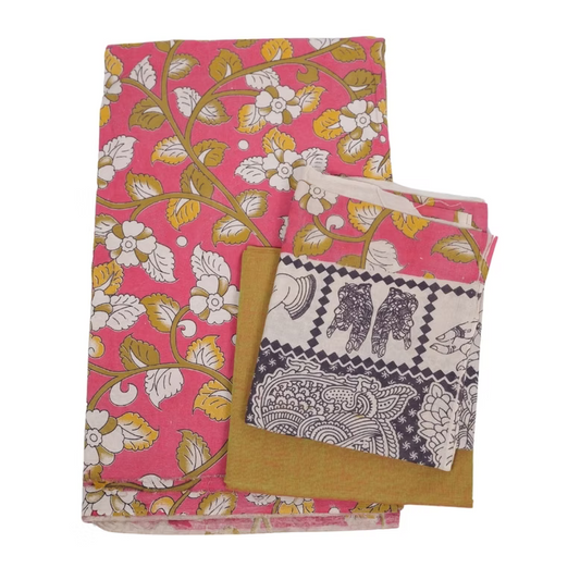 Handwoven Kalamkari Vibe – Unstitched Suit Set