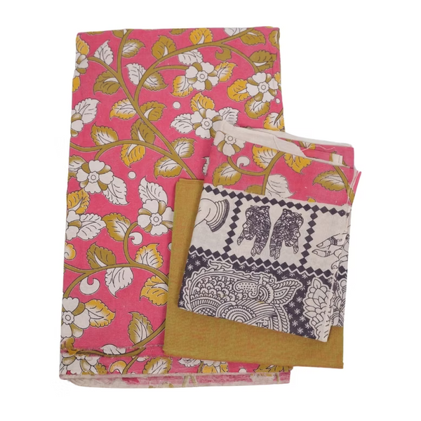 Handwoven Kalamkari Vibe – Unstitched Suit Set