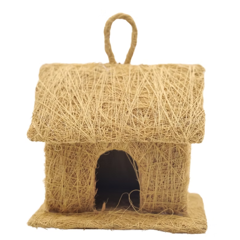Mini Coconut Coir Bird House Cute Hanging Decor