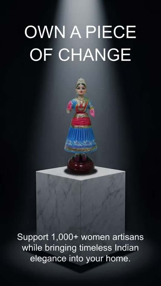 Kondapalli Dancing Doll Handcrafted Wooden Heritage Collectible  Traditional