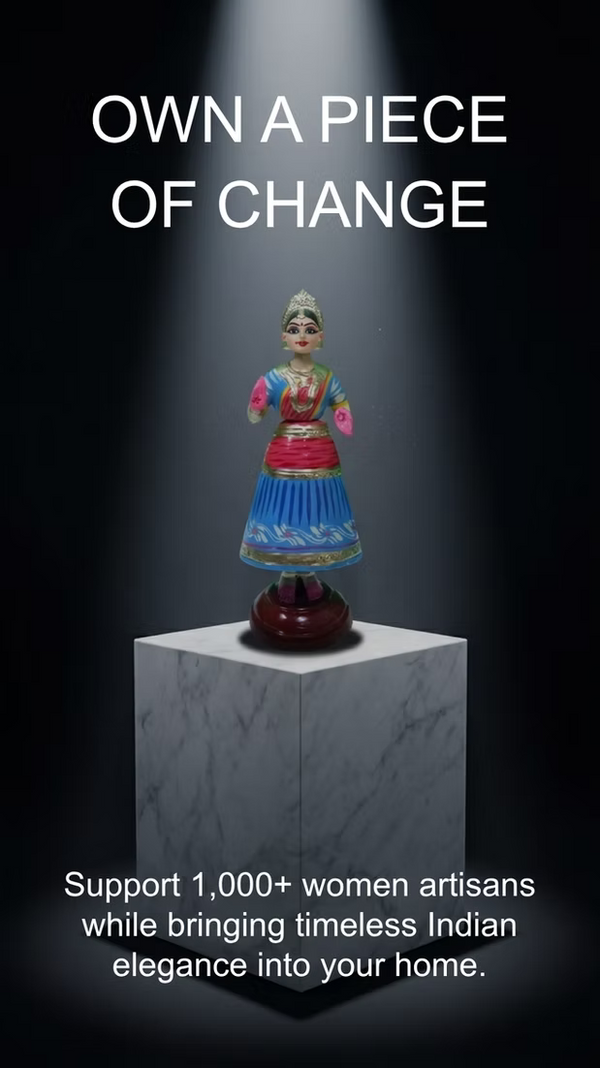 Kondapalli Dancing Doll Handcrafted Wooden Heritage Collectible  Traditional