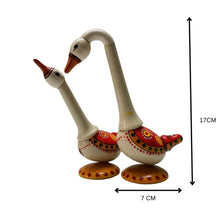 Indiafx Hand Crafted - Etikoppaka Toy - Beautiful Swan Pair For Home Decor