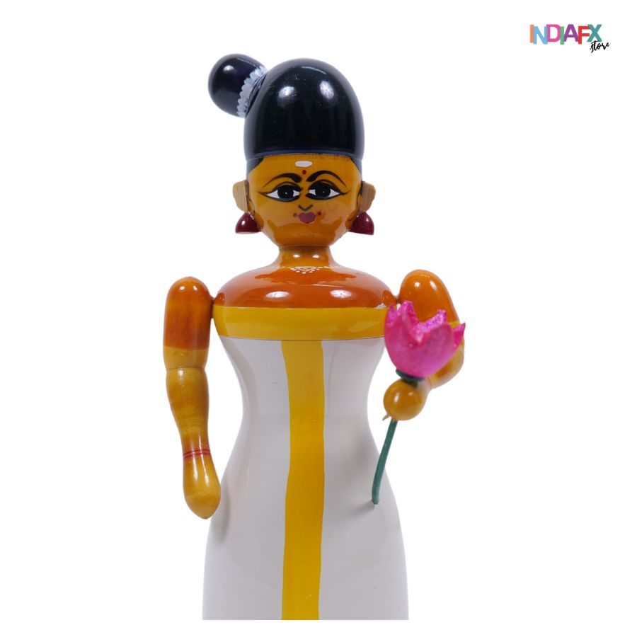 🎨 Handcrafted Etikoppaka Kerala Lady Showpiece 🌸