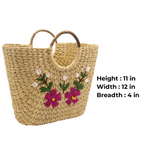 Kouna Grass Basket Handwoven Floral Carry Bag for Everyday Use