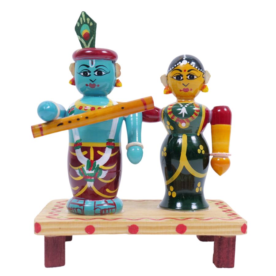 Etikoppaka Radha Krishna Figurine