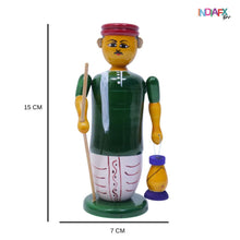 IndiaFx Handcrafted Etikoppaka Farmer Showpiece Toy | 6 IN