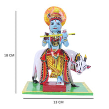 Krishna Vibes Handcrafted Kondapalli Krishna with Cow – 18cm Cute Showpiece