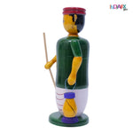 IndiaFx Handcrafted Etikoppaka Farmer Showpiece Toy | 6 IN