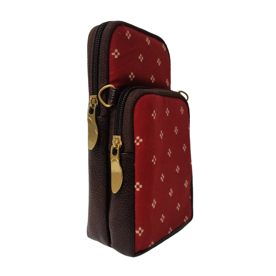 Ikkat Printed Cell Phone Sling Bag