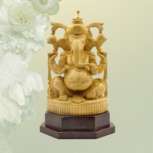 Wooden Lord Ganesha Idol (12 inch) | Decorative Spiritual Statue