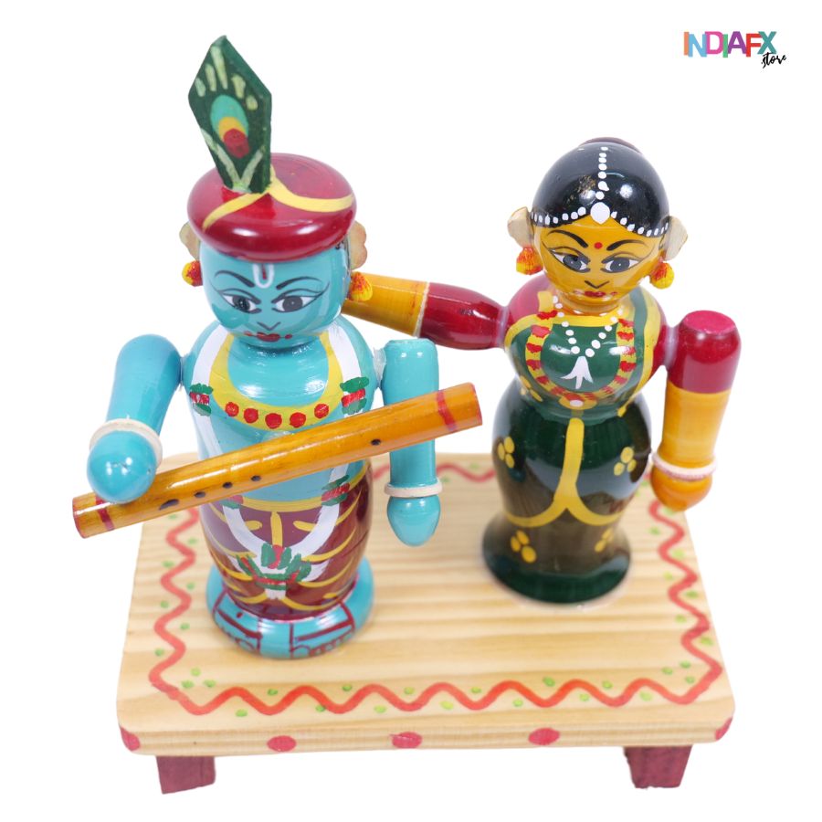 Handcrafted Etikoppaka Radha Krishna