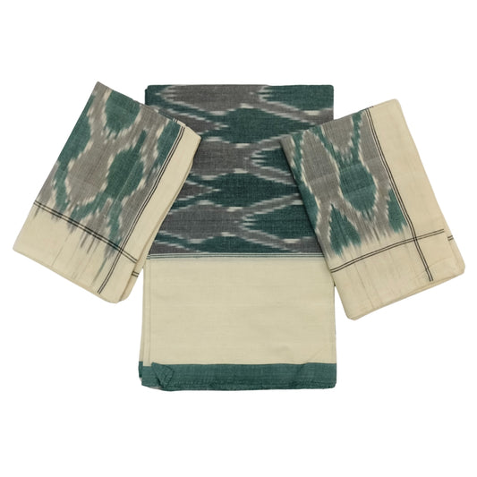 Handwoven Pochampally Ikat Bedsheet – 100% Cotton