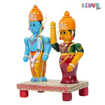 Handcrafted Rama & Seetha Love Vibes Idol (Etikoppaka Art)