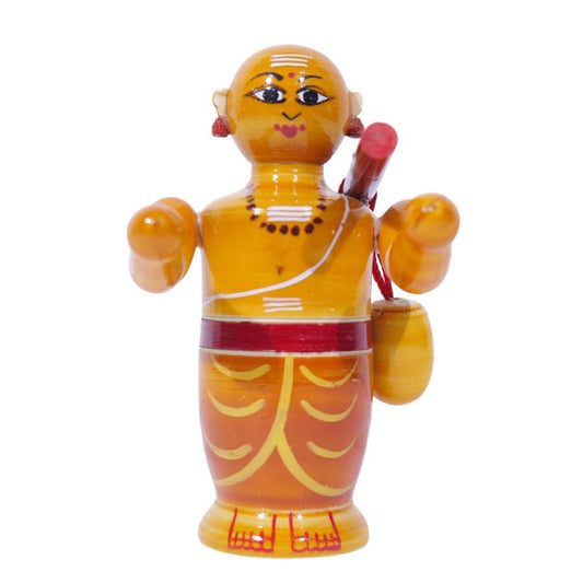 Ethnic Vemana Wooden Figurine – 12cm Handpainted Heritage
