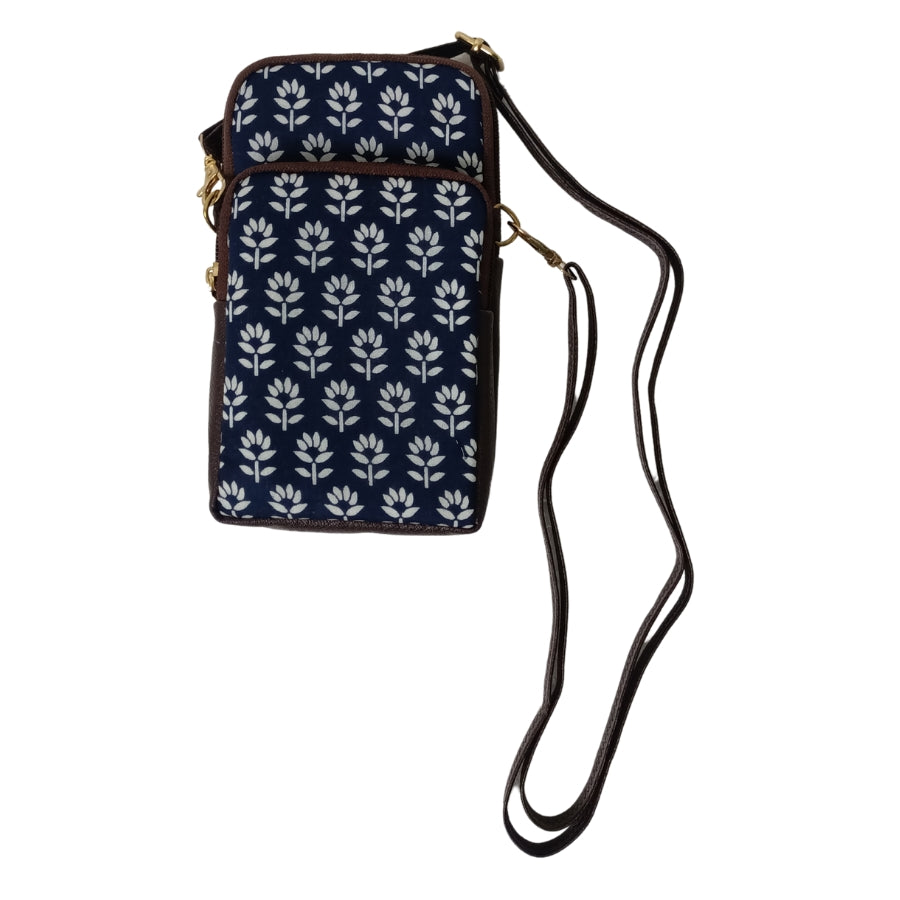 Ikkat Printed Cell Phone Sling Bag