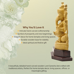 Wooden Lord Ganesha Idol (12 inch) | Decorative Spiritual Statue