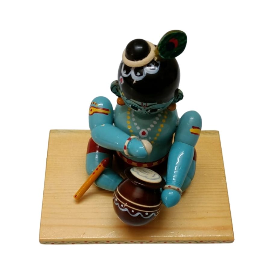 Indiafx Hand Crafted - Etikoppaka Wooden Sri Krishna