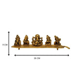 Set Of 5 Ganesha On leaf | Instrumental Playing Ganesha