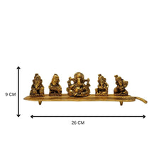 Brass Ganesha on Leaf Set of 5 | Instrumental