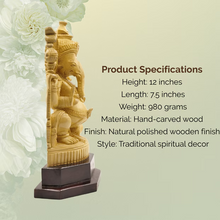 Wooden Lord Ganesha Idol (12 inch) | Decorative Spiritual Statue