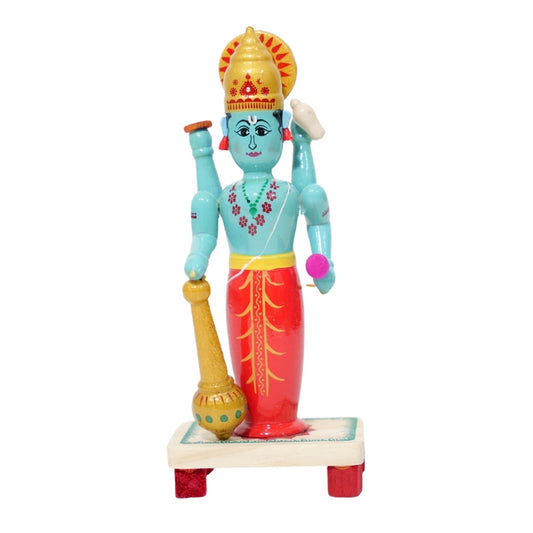 Divine Vibes Only! Handcrafted Etikoppaka Lord Vishnu Idol
