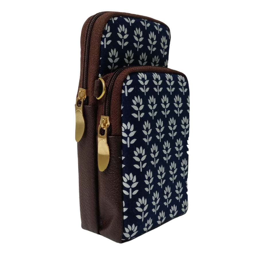 Ikkat Printed Cell Phone Sling Bag