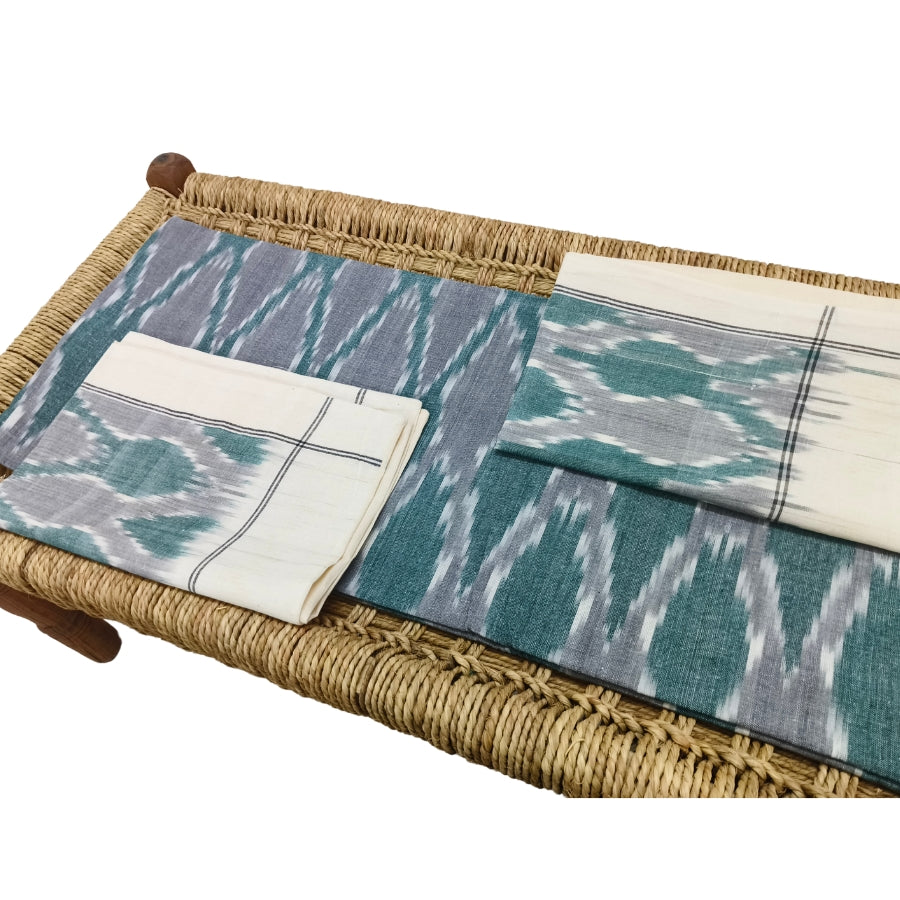 Handwoven Pochampally Ikat Bedsheet – 100% Cotton
