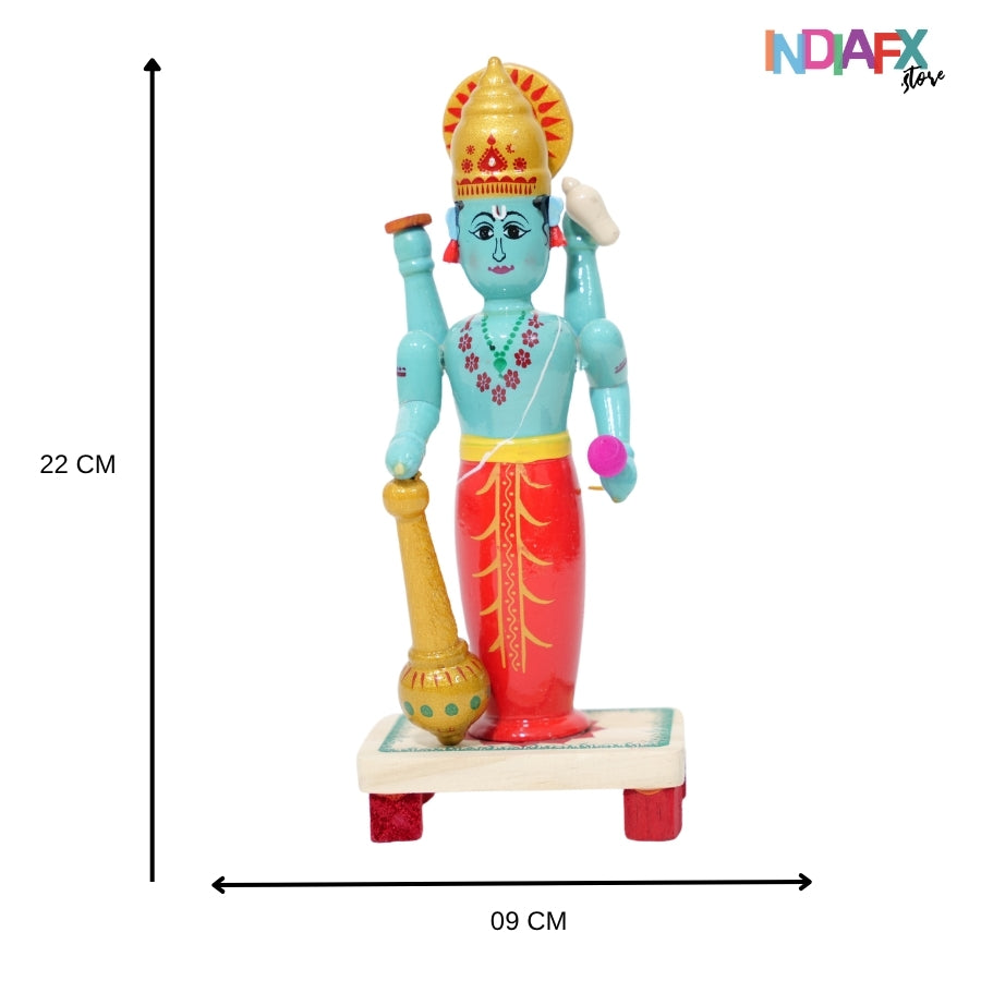 Divine Vibes Only! Handcrafted Etikoppaka Lord Vishnu Idol