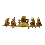 Set Of 5 Ganesha On leaf | Instrumental Playing Ganesha