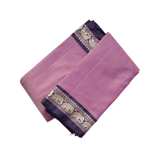 Cotton Saree with Elephant Border Traditional Elegance with Blouse