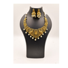 Temple Choker Necklace Set Pearl Drops Antique Gold