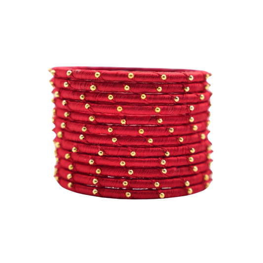 Red Thread Bangles Set (12 Pieces)